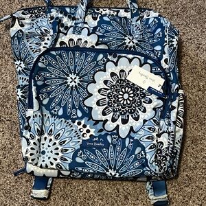 NWT Vera Bradley Lighten Up top handle Back pack  Blue Star Medallion Print